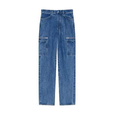 Givenchy Marble Pattern Loose Fit Cargo Pants Blue Mens BM517E5Y4V-415