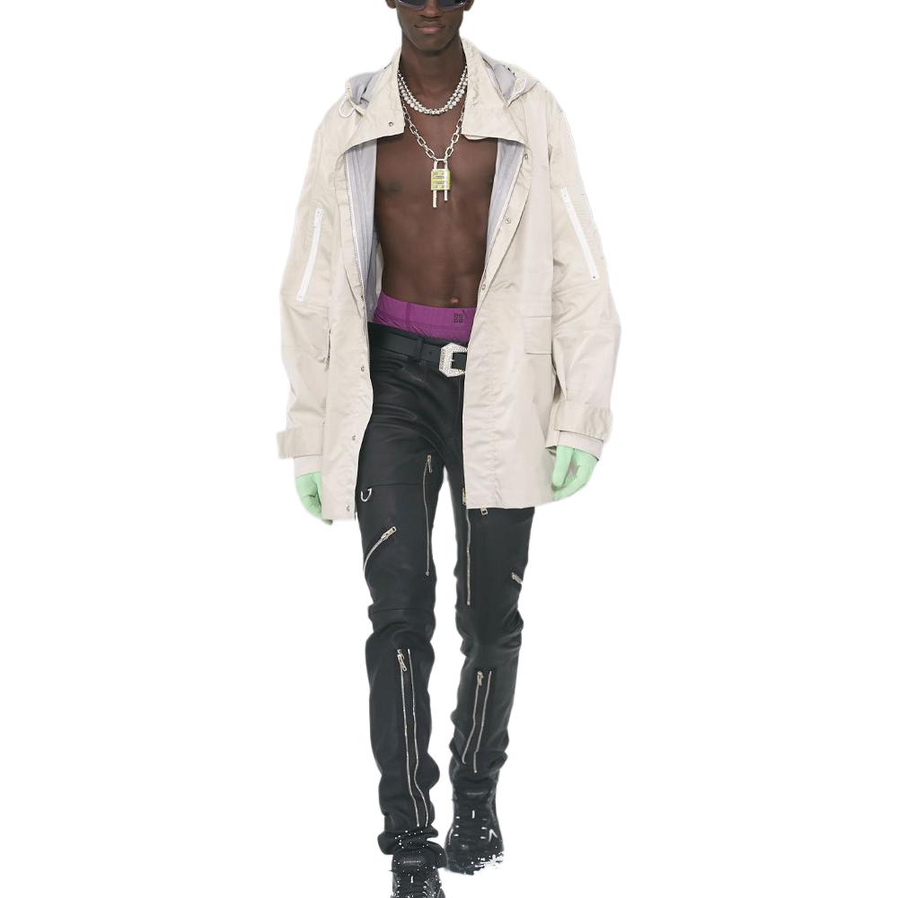 Givenchy Mid-Length Solid Jacket with Side Zipper - White GM2022111710