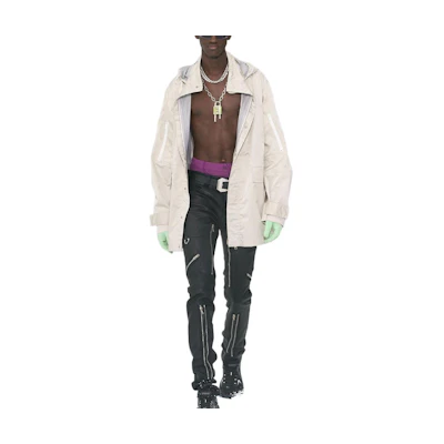 Givenchy Mid-Length Solid Jacket with Side Zipper - White GM2022111710
