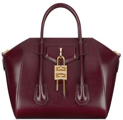 Givenchy Mini Antigona Lock Bag In Box Leather Oxblood Red Buy Givenchy Mini Antigona Lock Bag In Box Leather Oxblood Red