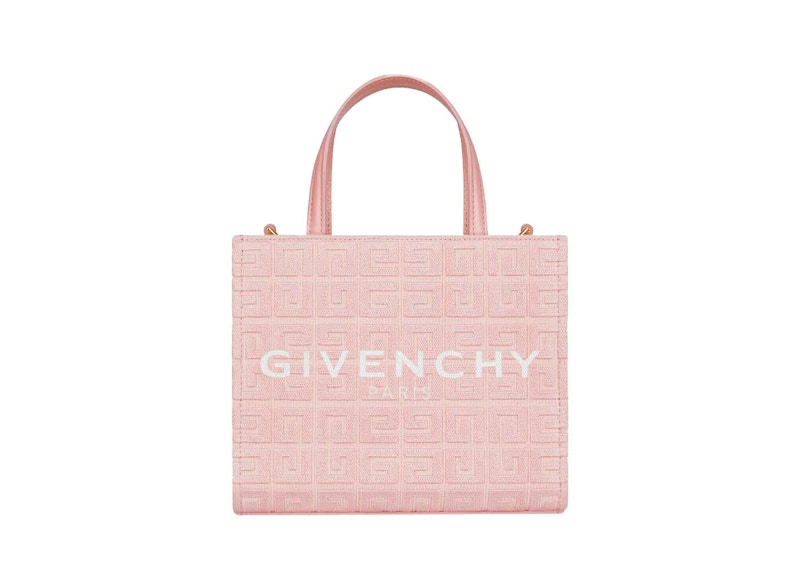 Givenchy Mini G-Tote Shopping Bag in 4G Embroidered Canvas Pink