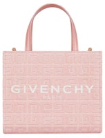 Givenchy Mini G-Tote Shopping Bag in 4G Embroidered Canvas Pink Givenchy Mini G-Tote Shopping Bag in 4G Embroidered Canvas Pink