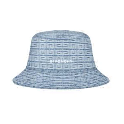 Givenchy Monogram Embroidered Cotton Bucket Hat Blue BPZ05BP0NR452