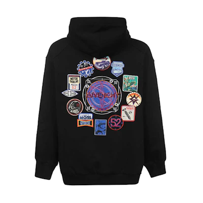 Givenchy Multi-Patch Logo Hoodie Black Mens BMJ09X305B-001