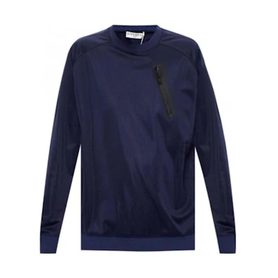 Givenchy Navy Blue Colorblock Zip Crewneck Sweatshirt BMJ06J300B-410