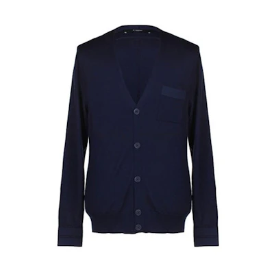 GIVENCHY Navy Blue Pure Wool V-neck Cardigan Sweater 14S7502521-410