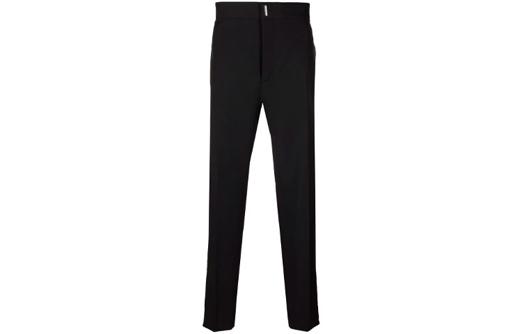 GIVENCHY Navy Blue Straight-Leg Casual Button Pants. BM50TJ100H-001