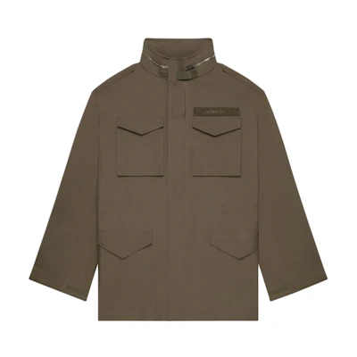 Givenchy Olive Green Multi-Pocket Zip-Up Jacket with Stand Collar BM015X15EF-306