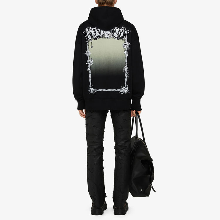 Shop 지방시 오버사이즈 백 프린트 블랙 후드티. BMJ0BA3Y69-001