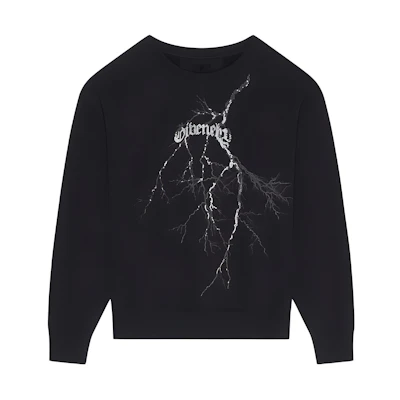 Givenchy Oxy Fit Fleece Sweatshirt Black with Reflective Artwork BMJ0LC3YJJ-001