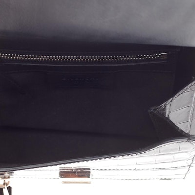 Givenchy Pandora Box Messenger Crocodile Embossed Mini Black Lookbook Givenchy Pandora Box Messenger Crocodile Embossed Mini Black
