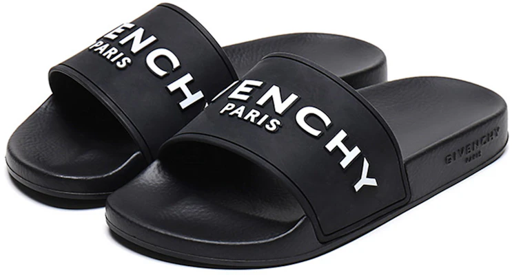 Givenchy Paris Flat Sandals Black White BH300HH0EP-001 Shop Givenchy Paris Flat Sandals Black White BH300HH0EP-001