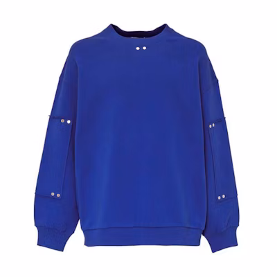 Givenchy Patch Detail Oversized Crewneck Sweatshirt Blue - BMJ0A7305B-422