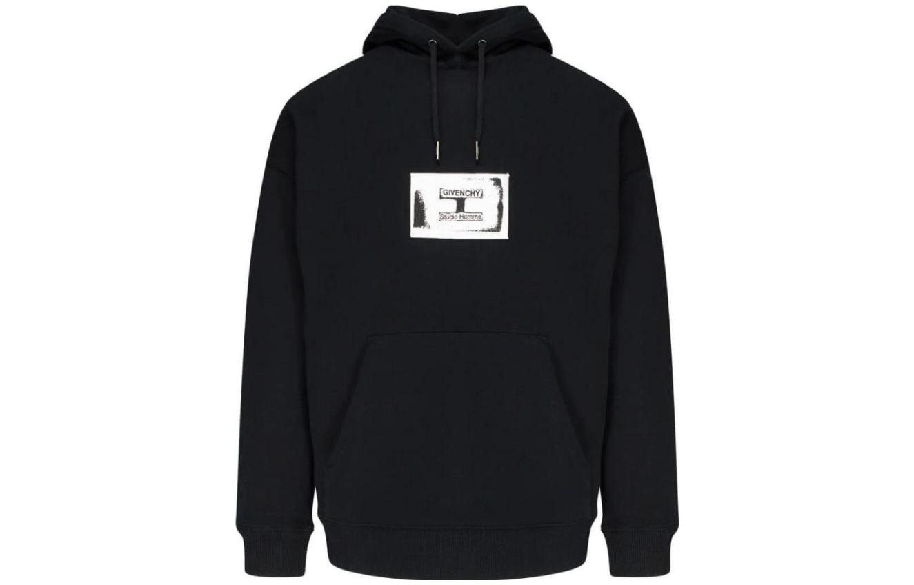 Givenchy Patch Hooded Casual Sweatshirt Black () BMJ05R30AF-001