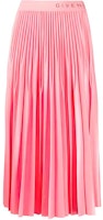 Givenchy Pleated Mid-Rise Skirt with Logo Waistband in Orange Pink. BW40CT30GL-672 Givenchy Pleated Mid-Rise Skirt with Logo Waistband in Orange Pink. BW40CT30GL-672