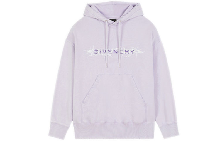 GIVENCHY Purple Embroidered Letter Logo Hoodie. BMJ0D53Y69-540