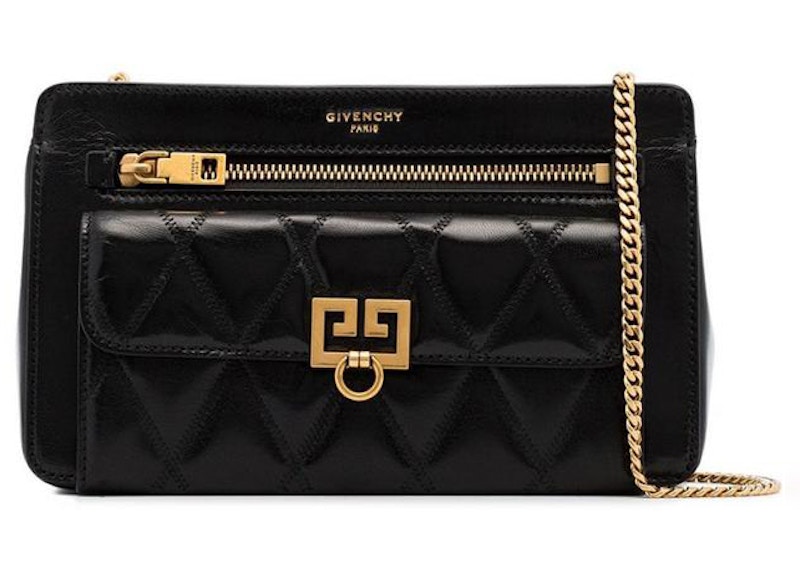 Buy 紀梵希黑色菱格紋雙G徽章斜挎包