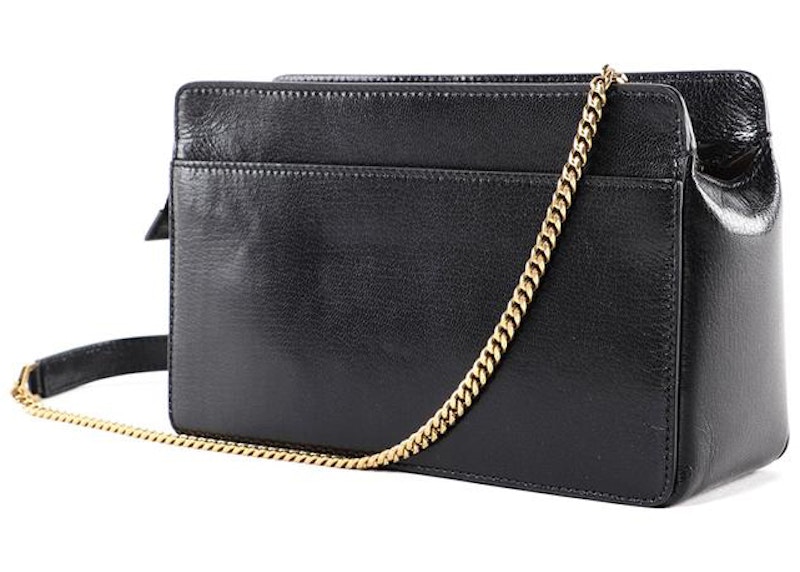 Order 紀梵希黑色菱格紋雙G徽章斜挎包