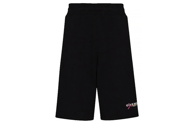 Order Givenchy Rainbow Signature Logo Celana Pendek Sweat Hitam BM50N530AF-001