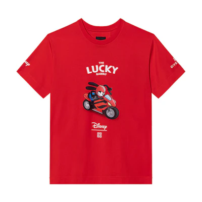GIVENCHY Red Anime Graphic Print Short Sleeve T-Shirt. BM716R3YAX-600