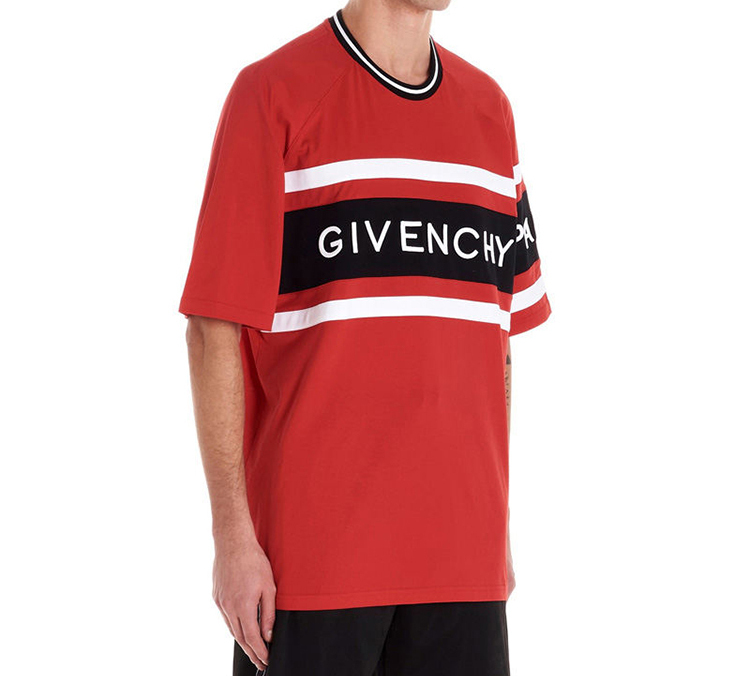 Lookbook ジバンシィ レッド コットン Tシャツ ロゴプリント入り BM70KU3002-606