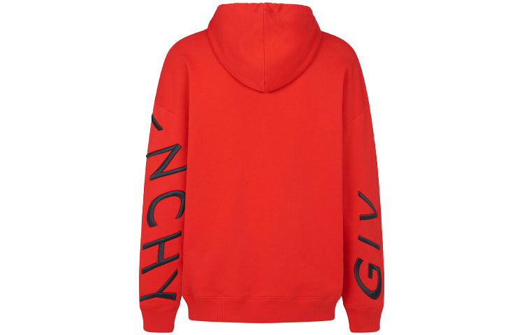 GIVENCHY Red Embroidered Logo Velvet Hoodie. BMJ07G30AF-606 圖 3