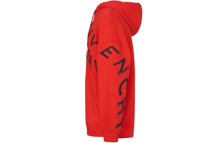 GIVENCHY Red Embroidered Logo Velvet Hoodie. BMJ07G30AF-606 圖 4
