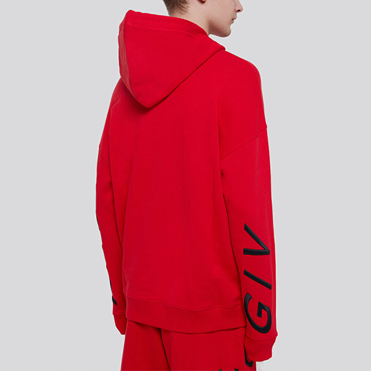 GIVENCHY Red Embroidered Logo Velvet Hoodie. BMJ07G30AF-606 圖 6