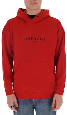 Givenchy Red Hoodie with Letter Print BM700R30AF-620 Shop Givenchy Red Hoodie with Letter Print BM700R30AF-620
