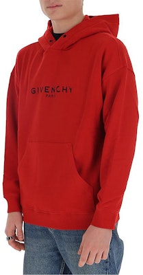 Givenchy Red Hoodie with Letter Print BM700R30AF-620 Purchase Givenchy Red Hoodie with Letter Print BM700R30AF-620