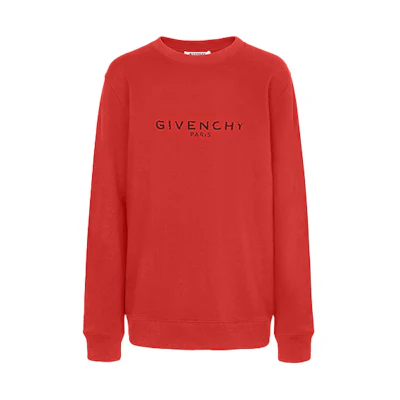 Givenchy Red Logo Crewneck Sweatshirt Edition BM700U30AF-620