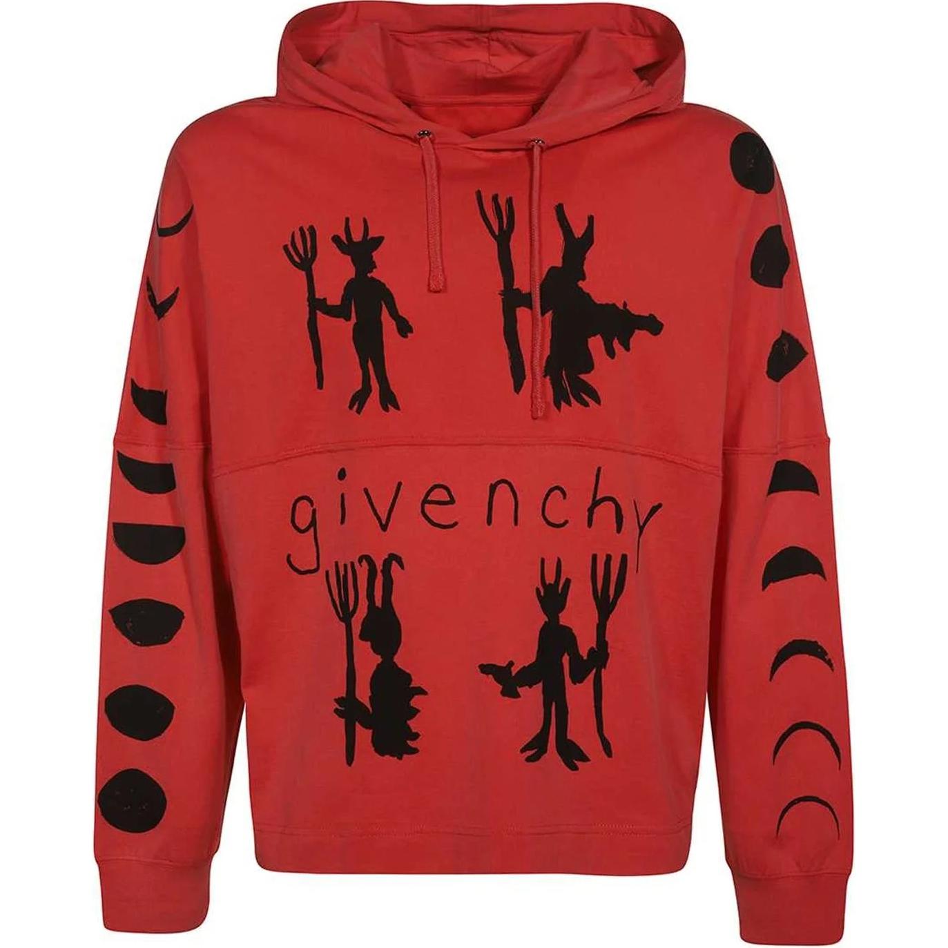 Givenchy Red Slim-Fit Hoodie with Letter Graphic Print BM71C53Y6B-600
