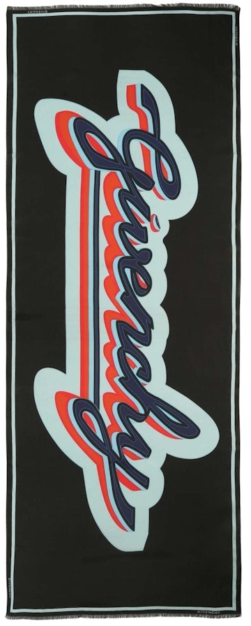givenchy-retro-logo-scarf-black