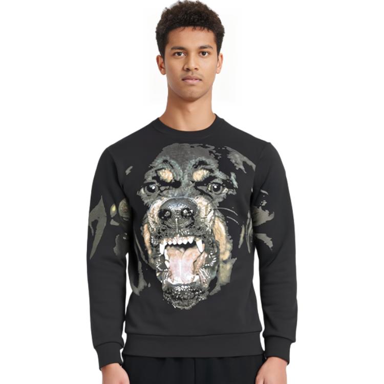 Details for 紀梵希黑色羅威納犬印花男士衛衣 BM705J3Y1N-001