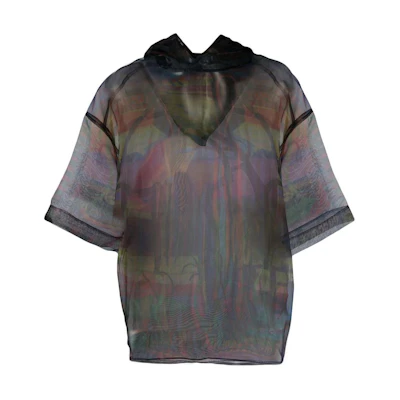 Givenchy Semi-Transparent Hooded T-Shirt Black BMJ0FZ14AH-960