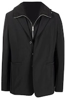 Givenchy Single-Breasted Layered Blazer Jacket - Black BM30AU13SA-001 Givenchy Single-Breasted Layered Blazer Jacket - Black BM30AU13SA-001