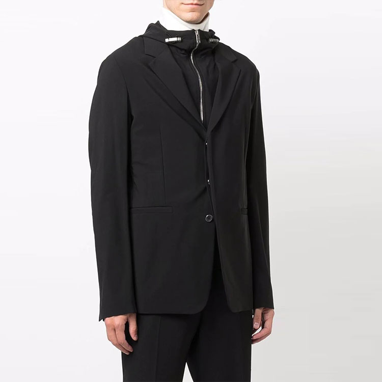 Purchase 지방시 싱글 브레스티드 레이어드 블레이저 재킷 - 블랙 BM30AU13SA-001