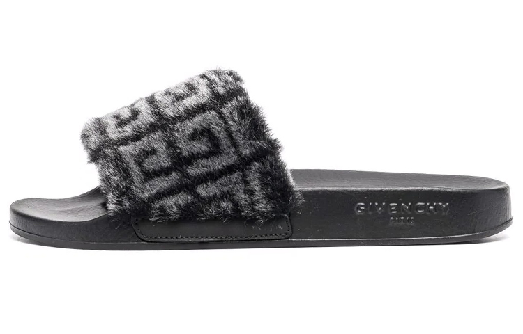 Givenchy Slide '4G - Black Fur' BE3004E17K-001