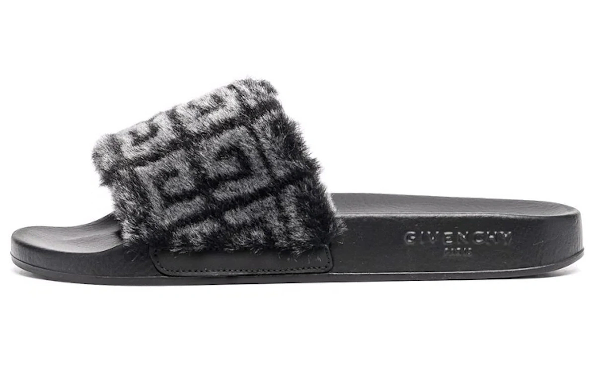 Givenchy Slide '4G - Black Fur'