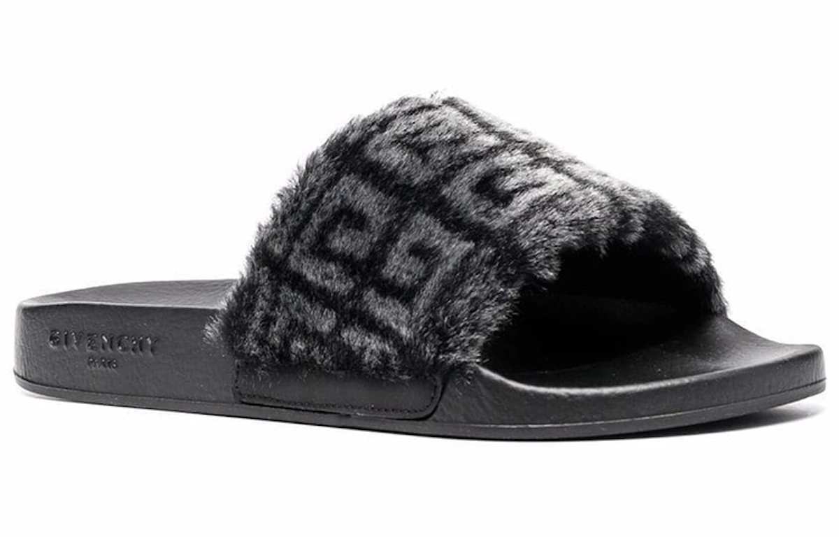 Givenchy Slide '4G - Black Fur'