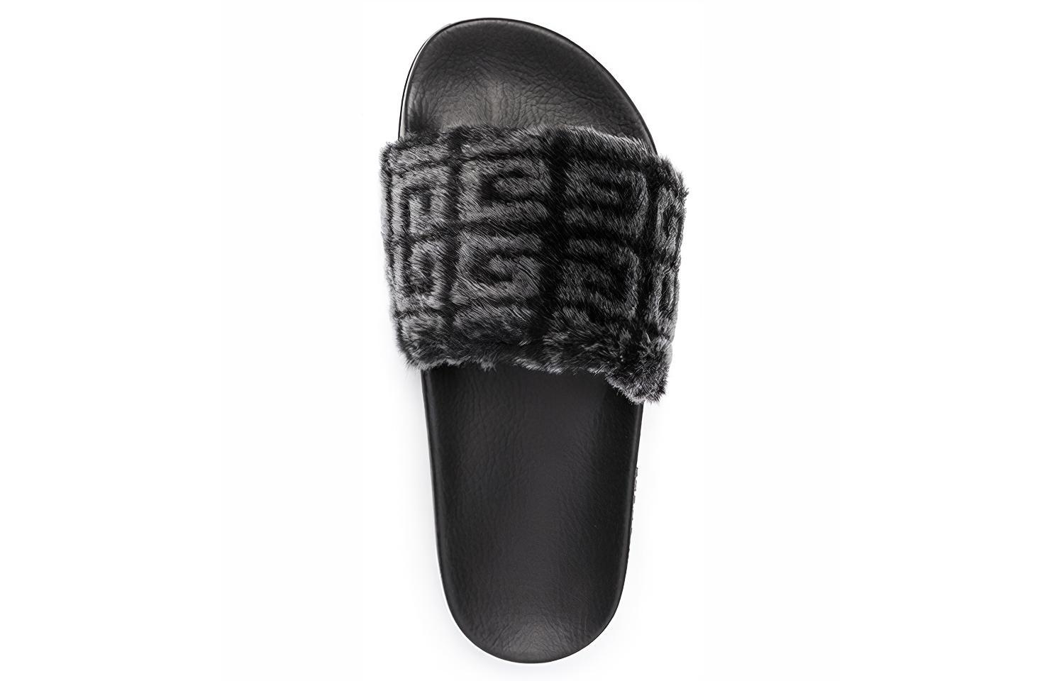 Purchase Givenchy 黑色毛絨 '4G' 拖鞋 BE3004E17K-001