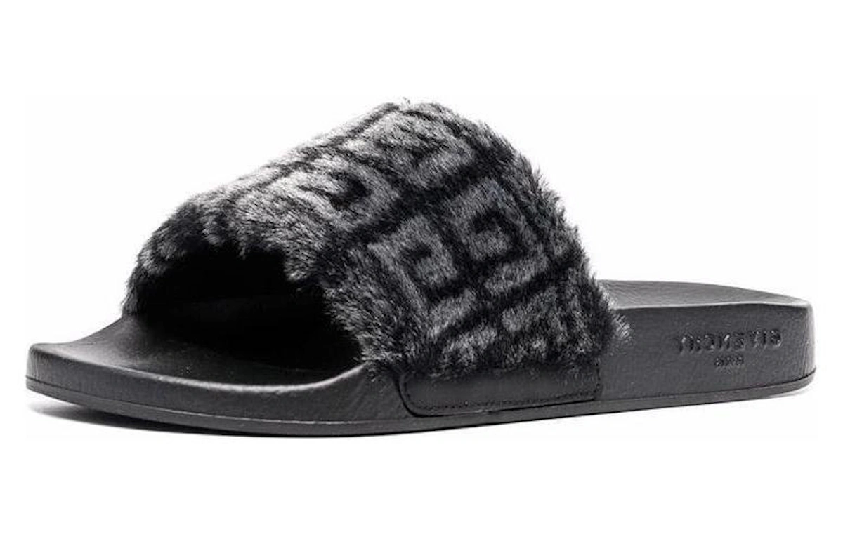 Givenchy Slide '4G - Black Fur'