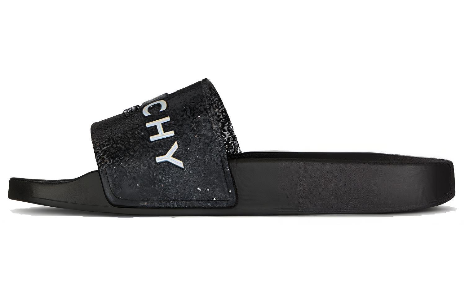 Buy 纪梵希黑色斑点拖鞋 BE3004E125-001