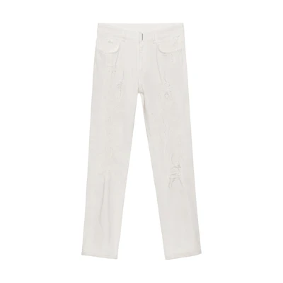 GIVENCHY Slim-Fit Mid-Rise White Denim Jeans. BM50ST50NJ-100