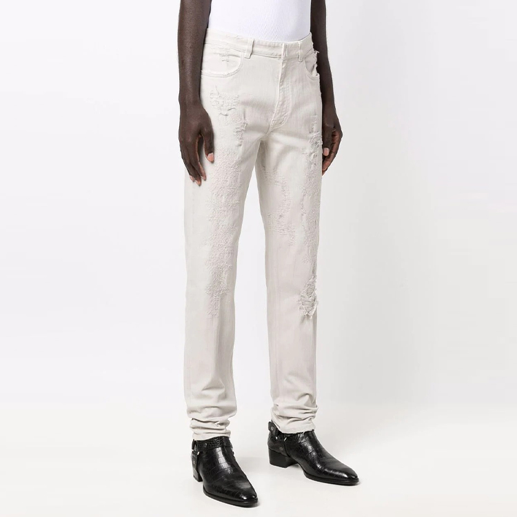 Shop GIVENCHY Celana Jeans Denim Putih Slim Fit Pinggang Sedang. BM50ST50NJ-100