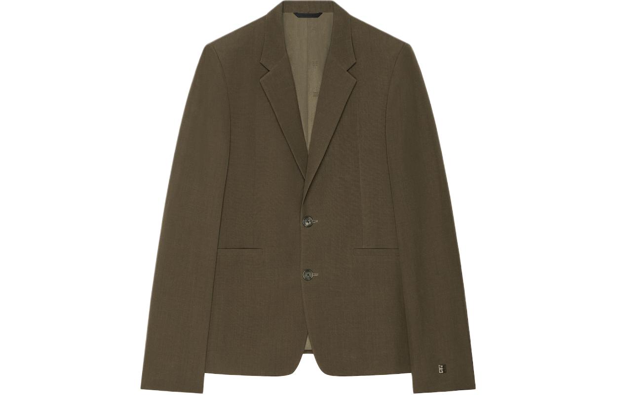 Givenchy Slim Fit Wool Jacket in Khaki BM30EX14DL-305