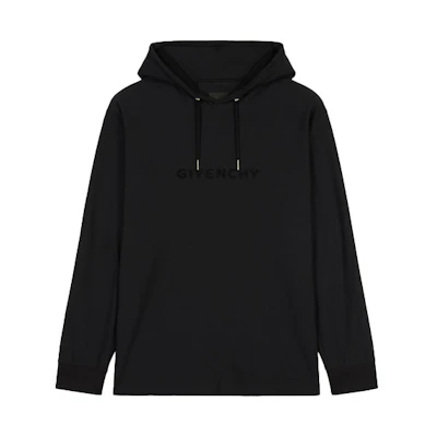 Givenchy Solid Black Long-Sleeve Hoodie for Men BM715N3Y6M-001