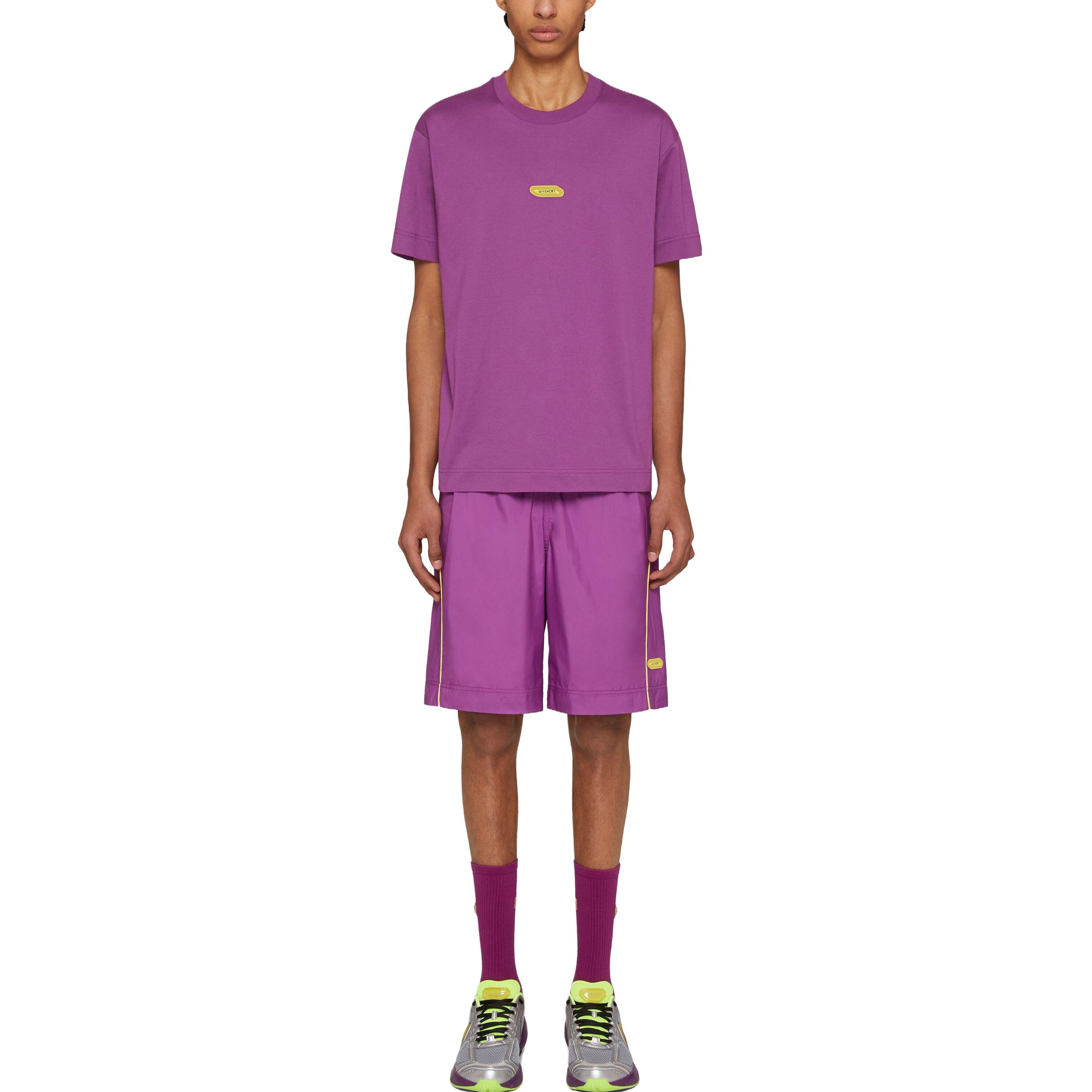 Lookbook 지방시 솔리드 컬러 캐주얼 반팔 크루넥 티셔츠 BM716R3YCN-547