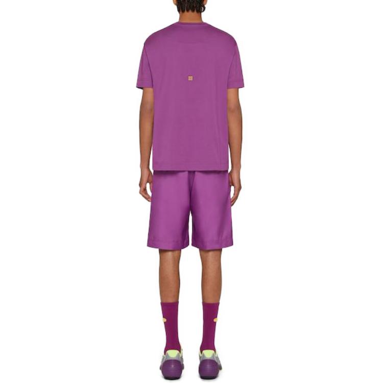 Shop 지방시 솔리드 컬러 캐주얼 반팔 크루넥 티셔츠 BM716R3YCN-547