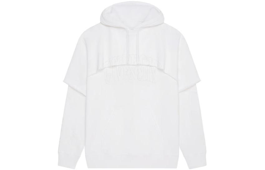 Givenchy Solid Color Drawstring Hoodie Long Sleeve White BMJ0KV3YEA-100